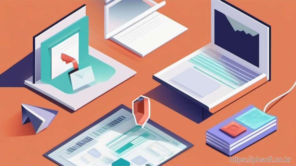 서명과 권한 점검을 상징하는 봉투와 카메라 아이콘