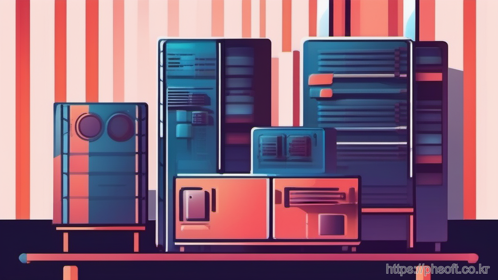 문자셋 전환을 상징하는 타일과 보호막 일러스트