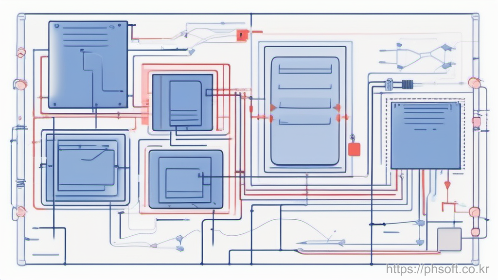 Composer와 PHP 환경 분기를 보여주는 흐름도 일러스트