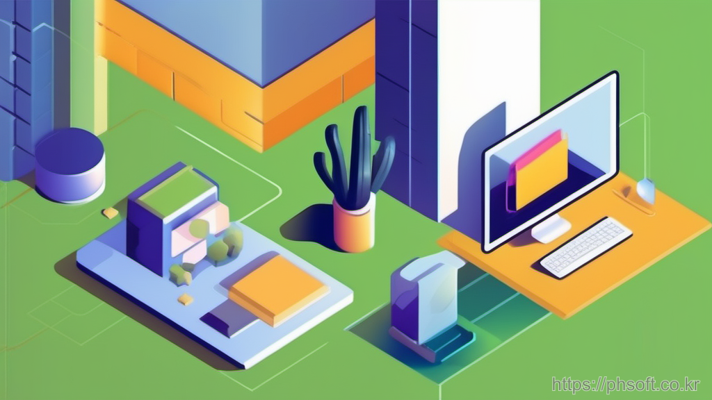 Windows 경로와 권한 문제를 보여주는 폴더 타일 구성