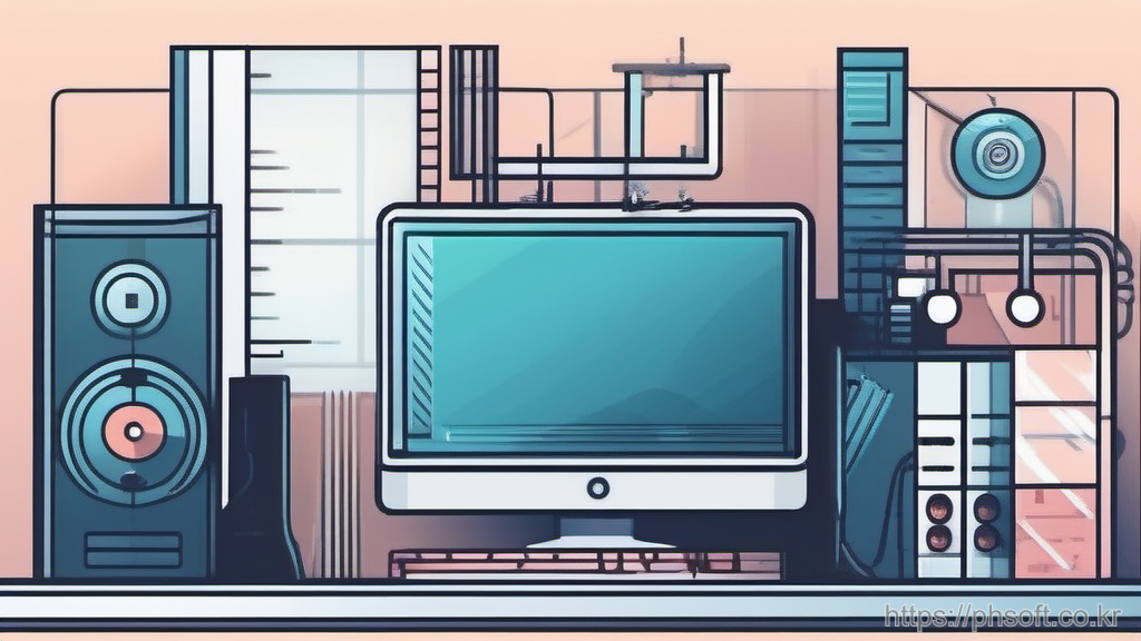 php-fpm 설정을 상징하는 조절 다이얼과 서버 아이콘