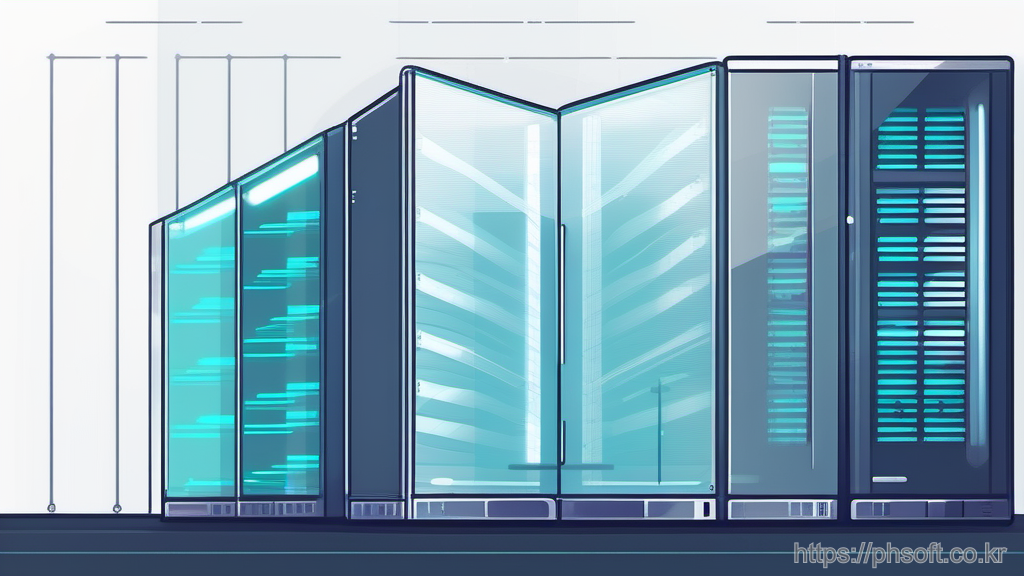 롤백 경로를 상징하는 백업 금고와 서버 랙